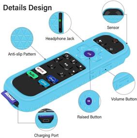 img 3 attached to 📱 2-пакетный силиконовый чехол для Roku Voice Remote Pro 2021 - защитный чехол от скольжения и ударов для пульта дистанционного управления Roku Ultra 2020/2019/2018 - светящийся синий и светящийся зеленый - покров для хранения