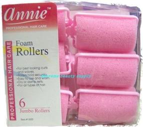 img 4 attached to 💖 Annie Classic Foam Cushion Rollers #1055 - 6 Count Pink Jumbo 1-1/2 Inch: Convenient Hair Styling Solution