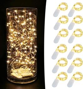 img 4 attached to 🌟 12 Pack Battery Operated Fairy Lights with 240 Mini LEDs - Warm White, Multi Length Starry String Lights for Jars, Parties & Holidays