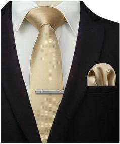img 4 attached to HISDERN Champagne Necktie Business Wedding