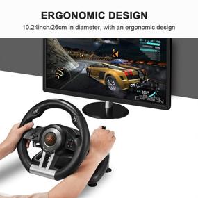 img 1 attached to 🎮 PXN V3II PC Racing Wheel: 180° Universal USB Car Sim Race Steering Wheel with Pedals for PS3, PS4, Xbox One, Xbox Series X/S, Nintendo Switch