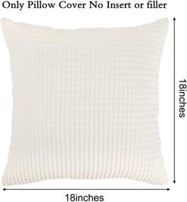 img 3 attached to 🛋️ Enhance Your Home Decor with Bedwin White Cream Pillow Covers - 2 Sets of 18x18 Inch Decorative Throw Pillow Covers in Soft Corduroy, featuring Corn Striped Design - Perfect for Couch