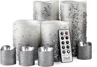 🕯️ furora lighting silver flameless candles with remote control: pack of 8 real wax led candles for home decor & gifting логотип