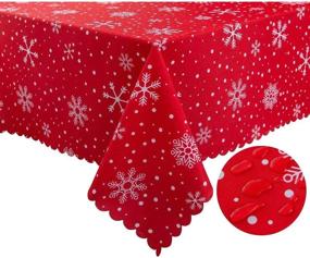 img 4 attached to ✨ Xikaywnt Rectangle Christmas Tablecloth Decorative: Elevate your Festive Dining Experience!