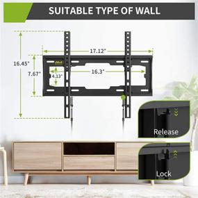 img 1 attached to 📺 Premium Tilting TV Wall Mount Bracket - Fits 23-55 Inch Flat/Curved TVs, up to 99lbs, Max VESA 400x400mm