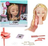 cgh cute girls hairstyles! straight blonde hair styling head doll logo