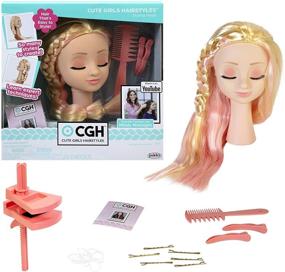 img 4 attached to CGH Cute Girls Hairstyles! Straight Blonde Hair Styling Head Doll