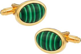 img 4 attached to Stylish Malachite Gold Tone Cufflinks - Elevate Your Style with Cuff Daddy