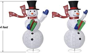 img 1 attached to DearHouse 4Ft Collapsible Lighted Christmas Snowman: Removable Hands & Scarf, Pre-Lit LED with Top Hat - Perfect for Holiday Xmas Decorations!