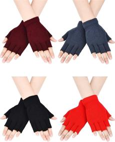 img 4 attached to 🧤 Bememo Fingerless Gloves Mittens: Stylish Girls' Accessories for Cold Weather