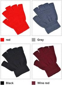 img 3 attached to 🧤 Bememo Fingerless Gloves Mittens: Stylish Girls' Accessories for Cold Weather