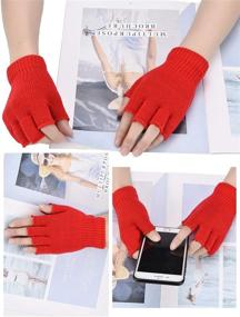 img 1 attached to 🧤 Bememo Fingerless Gloves Mittens: Stylish Girls' Accessories for Cold Weather