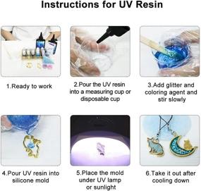 img 1 attached to 💎 Upgrade UV Resin 2 PCS Set: Crystal Clear, Non-Toxic, Solar Cure - Ideal for Handmade Jewelry, DIY Crafts, Casting, and Coating (200g)