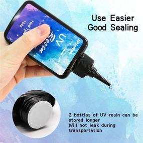 img 2 attached to 💎 Upgrade UV Resin 2 PCS Set: Crystal Clear, Non-Toxic, Solar Cure - Ideal for Handmade Jewelry, DIY Crafts, Casting, and Coating (200g)