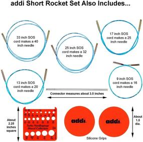 img 1 attached to Эффективный комплект для вязания: набор сменных хвостовиковых иголок addi Click Rocket Short с синими Skacel кабелями + сумка Artsiga Crafts в комплекте