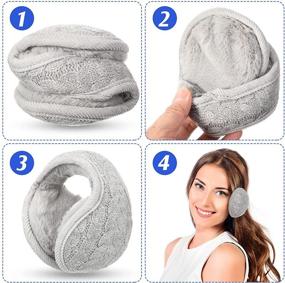 img 2 attached to 🎧 Adjustable Knitted Earmuffs with Foldable Warmers