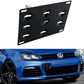img 3 attached to 🚗 Dewhel Front Bumper Tow Hook License Plate Mount Bracket Holder for VW MK6 Audi – Secure and Convenient Installation Solution!