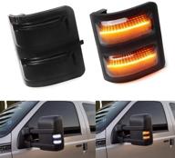 🚗 ford super duty side mirror led signal lights in smoked lens - dual color for f-250 f-350 f-450 f-550 (2008-2016) - 7c3z-13776-a & 7c3z-13776-b logo