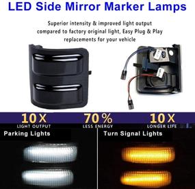 img 3 attached to 🚗 Ford Super Duty Side Mirror LED Signal Lights in Smoked Lens - Dual Color for F-250 F-350 F-450 F-550 (2008-2016) - 7C3Z-13776-A & 7C3Z-13776-B