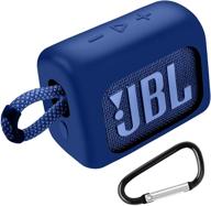 🔵 синий силиконовый чехол для портативного bluetooth-динамика jbl go 3 go3 - водонепроницаемый гелевый чехол с резиновым чехлом и сумкой для переноски логотип