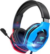 🎧 bengoo g9500 gaming headset headphones for ps4 xbox one pc controller - over ear headphones with 720° noise cancelling mic, bicolor led light, soft memory earmuffs - compatible with gamecube, super nintendo, and ps5 logo