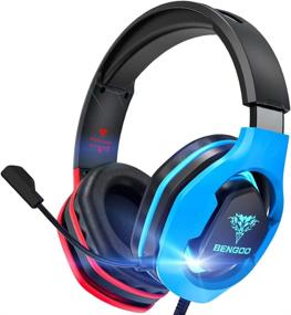 img 4 attached to 🎧 BENGOO G9500 Gaming Headset Headphones for PS4 Xbox One PC Controller - Over Ear Headphones with 720° Noise Cancelling Mic, Bicolor LED Light, Soft Memory Earmuffs - Compatible with Gamecube, Super Nintendo, and PS5