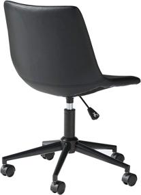 img 2 attached to Black Faux Leather Adjustable Swivel Bucket Seat Home Office Desk Chair by Signature Design