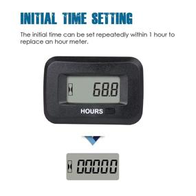 img 1 attached to Runleader Digital Hour Meter Kit - Accurate LCD Display for Versatile Applications: ZTR Lawn Mower, Tractor, Golf Cart, Marine, ATV, and More!