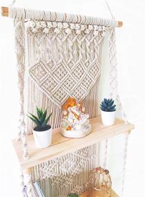 img 2 attached to 🧵 Organize and Elevate Décor with Induslyfe Macrame Wall Hanging Shelf (Tier 2, Natural White)