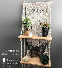 img 1 attached to 🧵 Organize and Elevate Décor with Induslyfe Macrame Wall Hanging Shelf (Tier 2, Natural White)