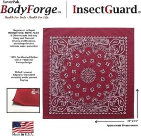img 2 attached to 🌿 Permethrin Treated Insect Repellent Bandana Face Mask Headband - $averPak BodyForge & InsectGuard Split Paisley (Black/White)