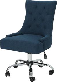 img 2 attached to 🪑 Navy Blue + Chrome Desk Chair: Christopher Knight Home 304968 Bagnold - Elegant and Comfortable