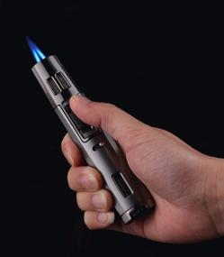 img 3 attached to 🔥 Honest Cigar Cigarette Lighter Jet Torch - Dual Blue Flame, Refillable Butane Gas Adjustable Flame Torch for Creative Use