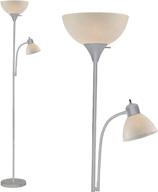 💡 light accents susan adjustable silver floor lamp: modern 72" tall standing lamp with side reading light - ideal for living room and office логотип