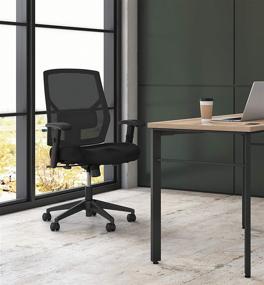 img 3 attached to 🪑 HON Crio High-Back Fabric Mesh Task Chair for Office Desk - Black (HVL581)