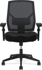 img 2 attached to 🪑 HON Crio High-Back Fabric Mesh Task Chair for Office Desk - Black (HVL581)