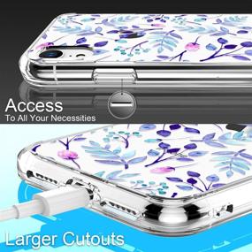 img 1 attached to 🌸 GiiKa iPhone XR Cases: Clear Purple Floral Design, Ultra-Thin Shockproof Protection with Glass Screen Protector – Ideal for Women and Girls (6.1 inch, 2018)