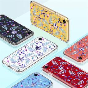 img 3 attached to 🌸 GiiKa iPhone XR Cases: Clear Purple Floral Design, Ultra-Thin Shockproof Protection with Glass Screen Protector – Ideal for Women and Girls (6.1 inch, 2018)