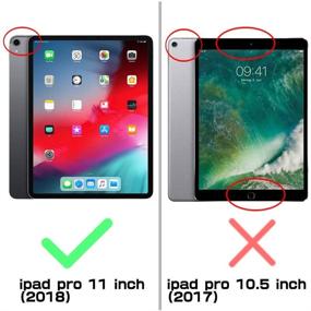 img 3 attached to Чехол i-Blason Halo V2.0 серии 11 дюймов для iPad Pro 2018, черного цвета, предназначенный для Smart Keyboard, совместимый с официальным Smart Folio, с держателем для карандаша