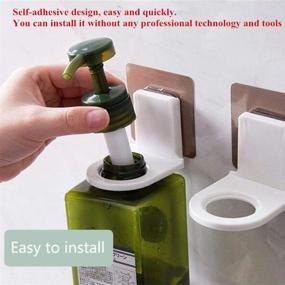 img 1 attached to 🚿 Efficient Shower Gel Bottle Rack and Seamless Hanging Bracket for Bathroom Wall - 3 Pack