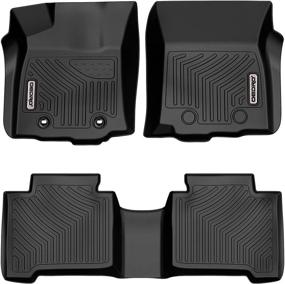 img 4 attached to 🚗 OEDRO Floor Mats Liner: Custom Fit for 2016-2017 Toyota Tacoma Double Cab (Automatic ONLY), All Weather Guard Front & Rear 2 Row Set