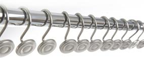 img 1 attached to 🚿 BINO Brushed Nickel Shower Curtain Hooks - Set of 12 Rings for Shower Curtain - Curtain Hooks for Shower Rings