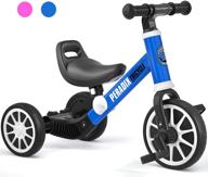 peradix 3-in-1 toddler tricycle for 1-4 year olds | kids bike riding toys for 2 🚲 year old boys girls | lightweight baby balance bike with adjustable seat and detachable pedals in blue logo