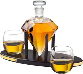 img 4 attached to 🥃 Exquisite Whiskey Decanter Set with Diamond Cocktail Glasses: Elevate Your Drinking Experience