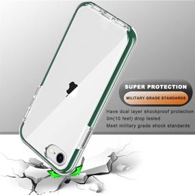 img 2 attached to 📱 COOLQO iPhone SE 2020 Case 4.7 Inch with 2 Tempered Glass Screen Protectors - Clear Full Body Coverage, Hard PC + Soft Silicone TPU, 3-in-1 Protective Shockproof Phone Cover in Green