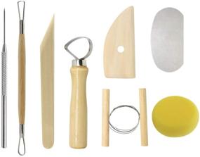 img 1 attached to 👩 48PCS Augernis Pottery Sculpting Tools Set for Ceramics Modeling, Carving, and Kids AfterSchool Pottery Classes Club Children Students - Polymer Clay Tools