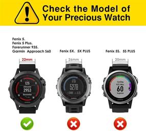 img 3 attached to 🌑 MoKo Band for Garmin Fenix 6 Pro/5 Plus/Forerunner 935 - Nylon Strap with Metal Buckle (Black)