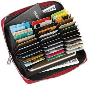 img 4 attached to Stylish Leather Checkbook Accordion Handbags & Wallets with Blocking Holder for Women