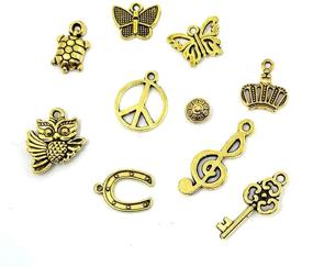 img 1 attached to YETOOME 50 PCS Tibetan Gold Charms Mixed Pendants - Ideal for Jewelry Making and Crafting