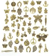 yetoome 50 pcs tibetan gold charms mixed pendants - ideal for jewelry making and crafting logo